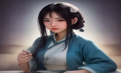 内容编辑在双屏工作站前对比多张美女的图片的分辨率与色彩还原度，桌面上摆放着印有内容分级标准的工作手册