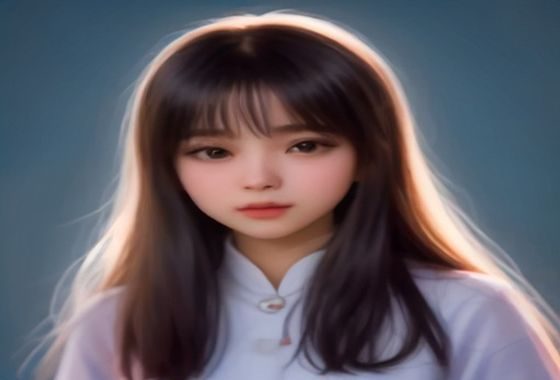 自媒体运营者在电脑前挑选美女图片素材，桌面整洁、灯光温暖，展示内容创作工作场景